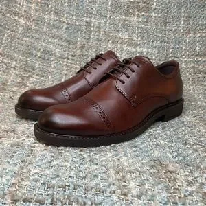 ECCO Vitrus III Cap Toe Tie Oxford Leather Loafers in Cognac Men main image 2